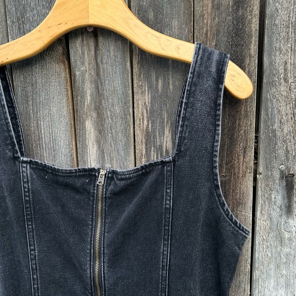 Abercrombie & Fitch Denim Midi Maxi Dress Black Wash  L - Picture 13 of 16